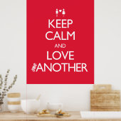 Behalt Ruhe und Liebe Ein weiteres Herz Paar Poster (Küche)