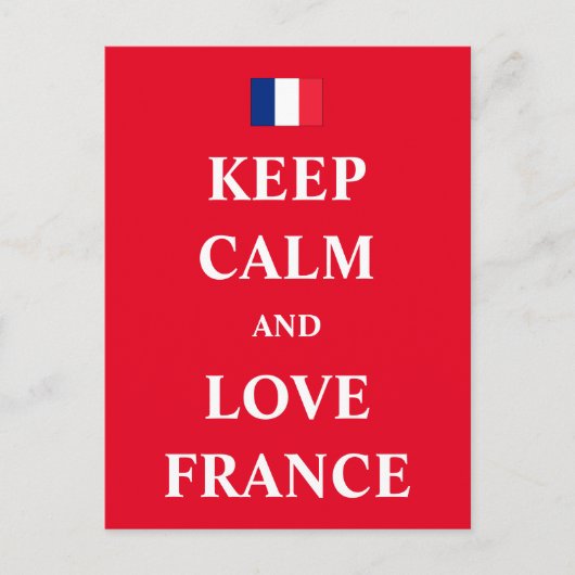 Behalt Ruhe und Liebe Frankreich Postkarte (Vorderseite)