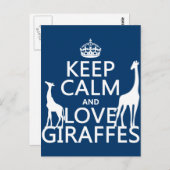 Behalt Ruhe und Liebe Giraffen - alle Farben Postkarte (Vorne/Hinten)