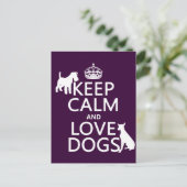 Behalt Ruhe und Liebe Hunde - alle Farben Postkarte (Stehend Vorderseite)