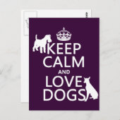 Behalt Ruhe und Liebe Hunde - alle Farben Postkarte (Vorne/Hinten)