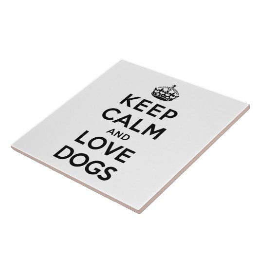 Behalt Ruhe und Liebe Hunde Fliese (Seite)