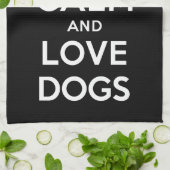 Behalt Ruhe und Liebe Hunde Geschirrtuch (Gefaltet)