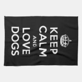 Behalt Ruhe und Liebe Hunde Geschirrtuch (Horizontal)