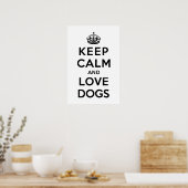 Behalt Ruhe und Liebe Hunde Poster (Küche)
