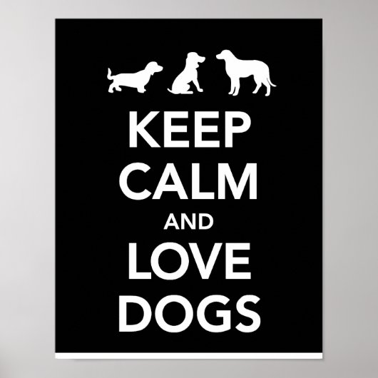 Behalt Ruhe und Liebe Hunde Poster (Vorne)