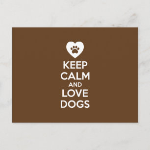 Behalt Ruhe und Liebe Hunde Postkarte