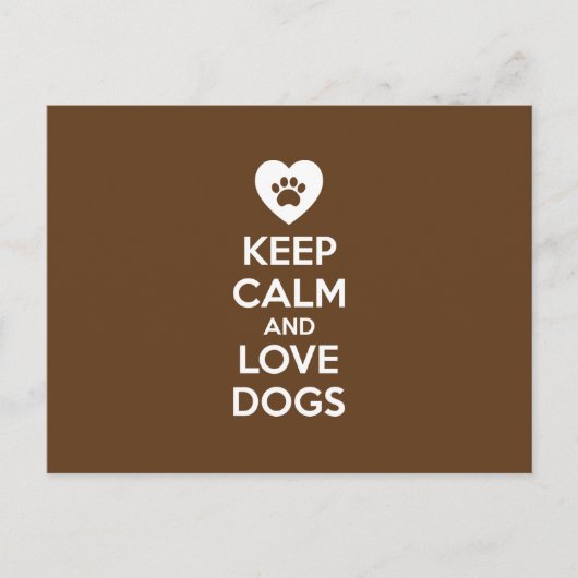 Behalt Ruhe und Liebe Hunde Postkarte (Vorderseite)