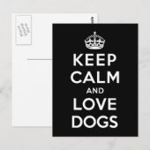 Behalt Ruhe und Liebe Hunde Postkarte (Vorne/Hinten)