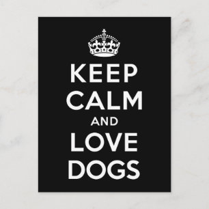 Behalt Ruhe und Liebe Hunde Postkarte