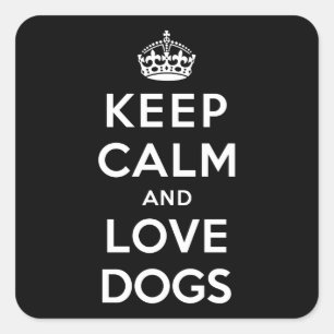 Behalt Ruhe und Liebe Hunde Quadratischer Aufkleber