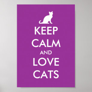 Behalt Ruhe und Liebe Katzen Plakatparodie Poster
