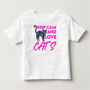 Behalt Ruhe und Liebe Katzen Weihnachten Kleinkind T-shirt