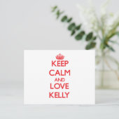 Behalt Ruhe und Liebe Kelly Postkarte (Stehend Vorderseite)