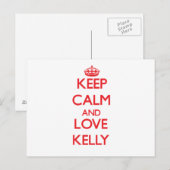 Behalt Ruhe und Liebe Kelly Postkarte (Vorne/Hinten)