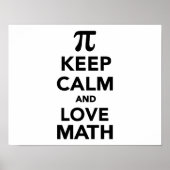 Behalt Ruhe und Liebe Mathematik Pi Poster (Vorne)