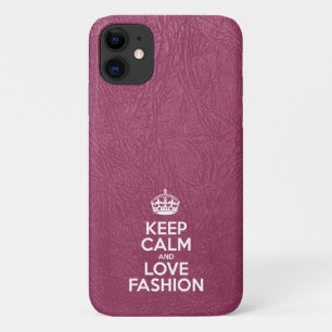 Behalt Ruhe und Liebe Mode - rosa Leder iPhone 11 Hülle