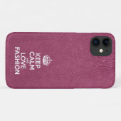 Behalt Ruhe und Liebe Mode - rosa Leder Case-Mate iPhone Hülle (Rückseite (Horizontal))