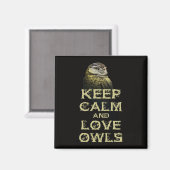Behalt Ruhe und Liebe Owls Original Owl Geschenkar Magnet (Vorderseite/Rückseite)