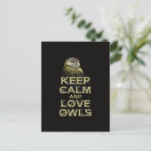 Behalt Ruhe und Liebe Owls Original Owl Geschenkar Postkarte (Stehend Vorderseite)