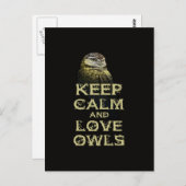 Behalt Ruhe und Liebe Owls Original Owl Geschenkar Postkarte (Vorne/Hinten)