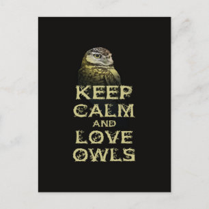 Behalt Ruhe und Liebe Owls Original Owl Geschenkar Postkarte