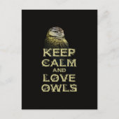 Behalt Ruhe und Liebe Owls Original Owl Geschenkar Postkarte (Vorderseite)