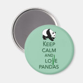 Behalt Ruhe und Liebe Pandas Geschenk Kunst drucke Magnet (Vorderseite/Rückseite)