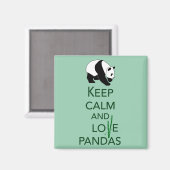 Behalt Ruhe und Liebe Pandas Geschenk Kunst drucke Magnet (Vorderseite/Rückseite)