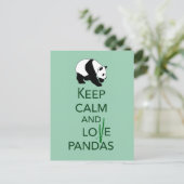 Behalt Ruhe und Liebe Pandas Geschenk Kunst drucke Postkarte (Stehend Vorderseite)