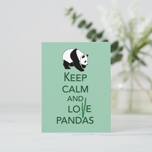 Behalt Ruhe und Liebe Pandas Geschenk Kunst drucke Postkarte (Stehend Vorderseite)