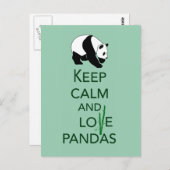 Behalt Ruhe und Liebe Pandas Geschenk Kunst drucke Postkarte (Vorne/Hinten)