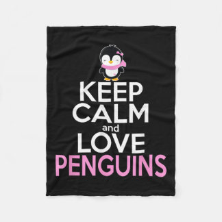 Behalt Ruhe und Liebe Pinguine Niedlich Pinguin Lo Fleecedecke