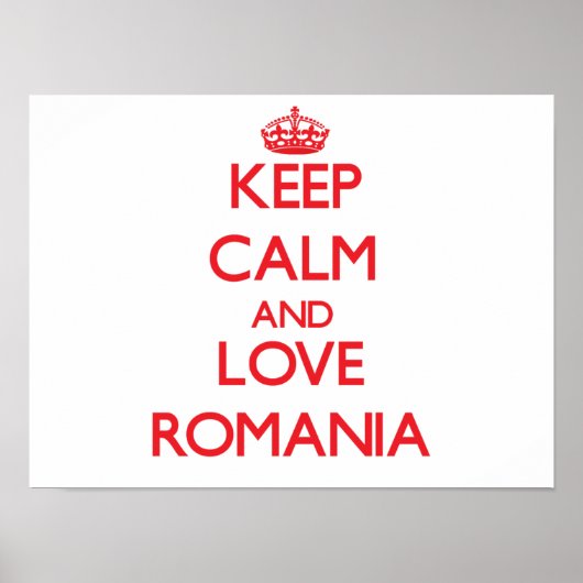 Behalt Ruhe und Liebe Rumänien Poster (Vorne)