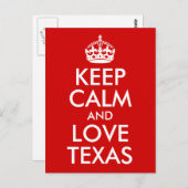 Behalt Ruhe und Liebe Texas Postkarte (Vorne/Hinten)