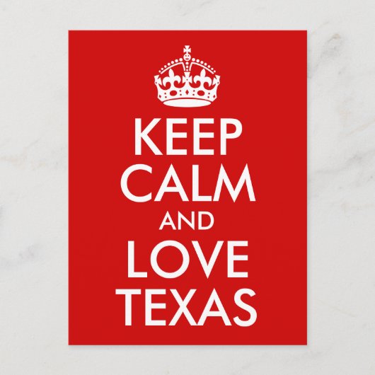 Behalt Ruhe und Liebe Texas Postkarte (Vorderseite)