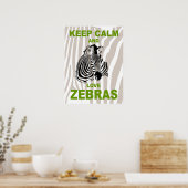 Behalt Ruhe und Liebe Zebras Fun Animal Poster Pri (Küche)