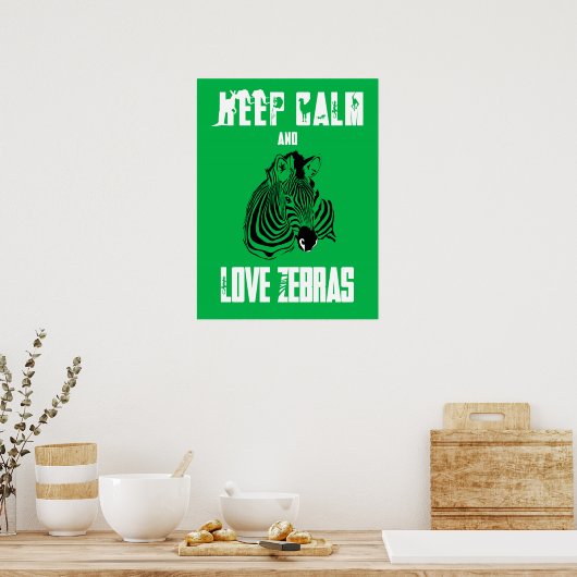Behalt Ruhe und Liebe Zebras Fun Animal Poster Pri (Küche)