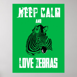 Behalt Ruhe und Liebe Zebras Fun Animal Poster Pri