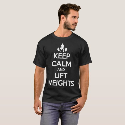 Behalt Ruhe und Lift Weight Fitness Männer Schwarz T-Shirt (Vorne ganz)