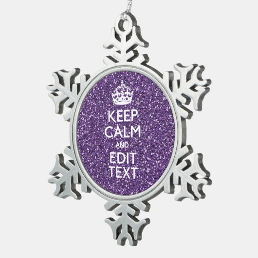 Behalt Ruhe und Lila Mauve Schneeflocken Zinn-Ornament (Rechts)