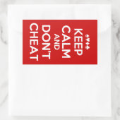 Behalt Ruhe und mach keine Cheat Rechteckiger Aufkleber (Tasche)