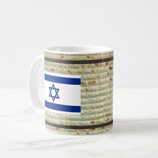 Behalt Ruhe und mache Aliyah - Matzah Kaffeetasse (Vorderseite Links)
