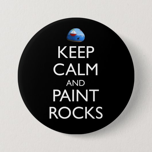 Behalt Ruhe und malerische Felsen Funny Rock Maler Button (Vorderseite)