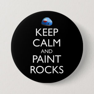 Behalt Ruhe und malerische Felsen Funny Rock Maler Button