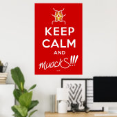 Behalt Ruhe und MuackS!!! Red&White Poster (Heimbüro)