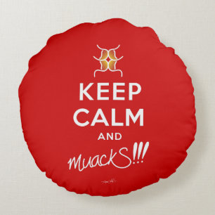 Behalt Ruhe und MuackS!!! Red&White Rundes Kissen