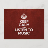 Behalt Ruhe und Musik hören - Red Leather Postkarte (Vorderseite)
