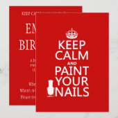 Behalt Ruhe und Paint Your Nails (alle Farben) Einladung (Vorne/Hinten)