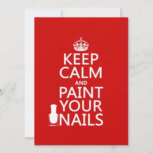 Behalt Ruhe und Paint Your Nails (alle Farben) Einladung (Vorderseite)